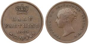 1/2 Фартинг Соединённое королевство Великобритании и Ирландии (1801-1922) Бронза Виктория (1819 - 1901)