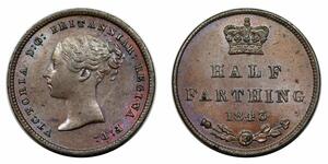 1/2 Фартінг Сполучене королівство Великобританії та Ірландії (1801-1922) Бронза Вікторія (1819 - 1901)