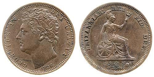 1/2 Фартінг Сполучене королівство Великобританії та Ірландії (1801-1922) Мідь Георг IV (1762-1830)