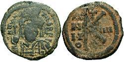 1/2 Фоллис Византийская империя (330-1453) Бронза Маврикий (539-602)