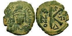 1/2 Фоллис Византийская империя (330-1453) Бронза Маврикий (539-602)