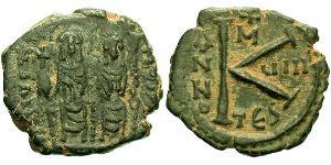 1/2 Фолліс Візантійська імперія (330-1453) Бронза Юстин II (520-578)