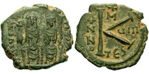 1/2 Фолліс Візантійська імперія (330-1453) Бронза Юстин II (520-578)
