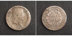 1/2 Франк Перша Французька імперія (1804-1814) Срібло Наполеон I Бонапарт(1769 - 1821)