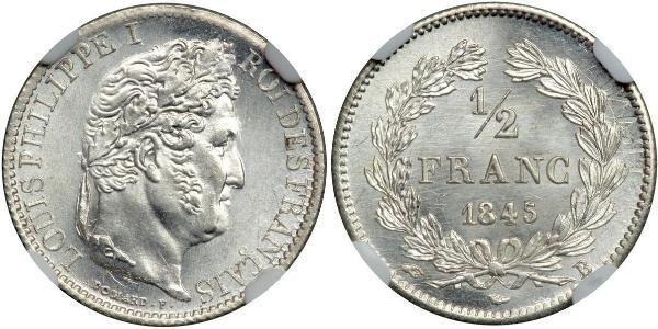1/2 Франк Франція Срібло Луі-Філіп I (1773 -1850)