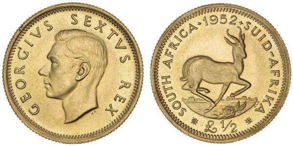 1/2 Фунт Южно-Африканская Республика Золото Георг VI (1895-1952)