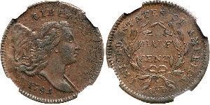 1/2 Цент США (1776 - ) Медь 