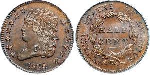 1/2 Цент США (1776 - ) Медь 