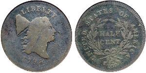 1/2 Цент США (1776 - ) Медь 
