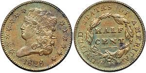 1/2 Цент США (1776 - ) Медь 