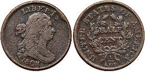 1/2 Цент США (1776 - ) Медь 