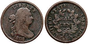 1/2 Цент США (1776 - ) Медь 