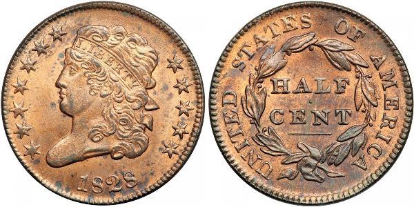 1/2 Цент США (1776 - ) Медь 