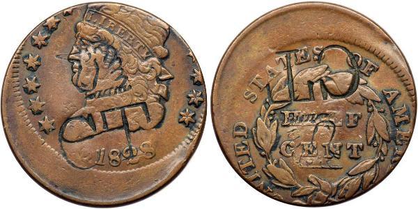 1/2 Цент США (1776 - ) Медь 