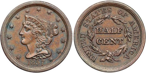 1/2 Цент США (1776 - ) Медь 