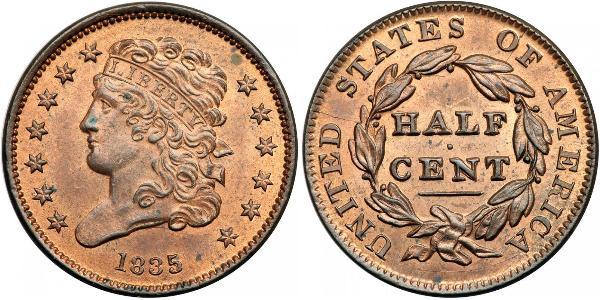 1/2 Цент США (1776 - ) Медь 