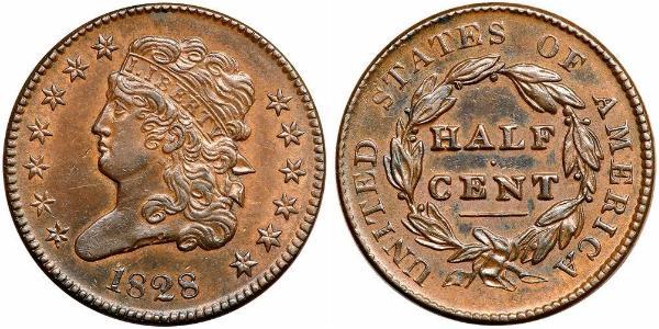 1/2 Цент США (1776 - ) Медь 