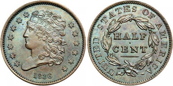 1/2 Цент США (1776 - ) Медь 