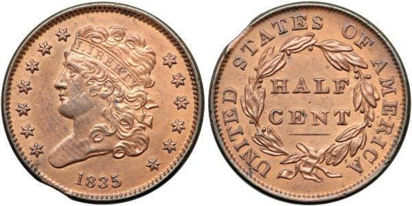1/2 Цент США (1776 - ) Медь 