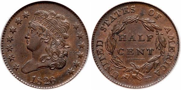 1/2 Цент США (1776 - ) Медь 