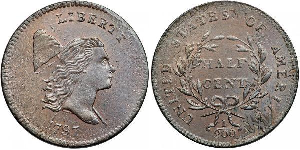 1/2 Цент США (1776 - ) Медь 