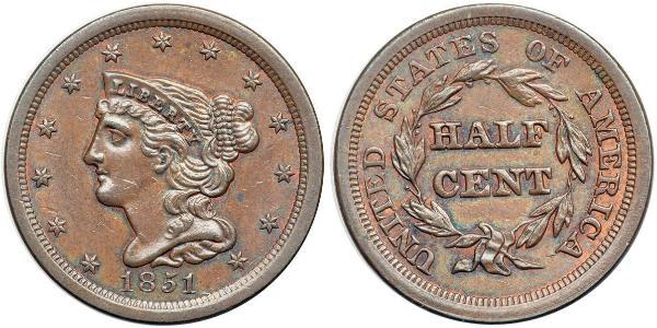 1/2 Цент США (1776 - ) Медь 
