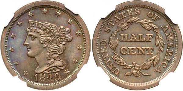 1/2 Цент США (1776 - ) Медь 