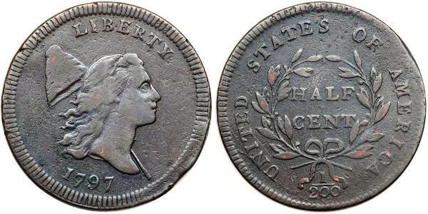 1/2 Цент США (1776 - ) Медь 