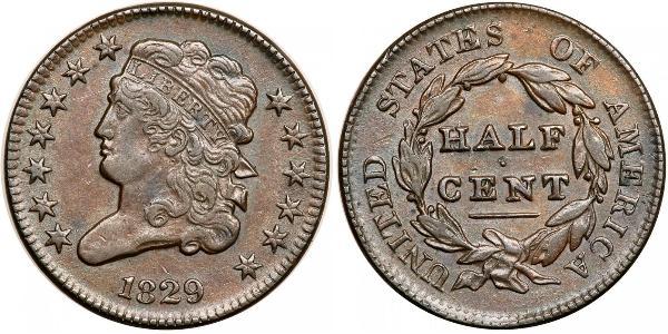 1/2 Цент США (1776 - ) Медь 
