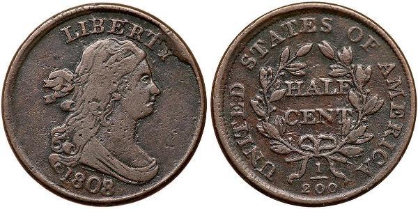 1/2 Цент США (1776 - ) Медь 
