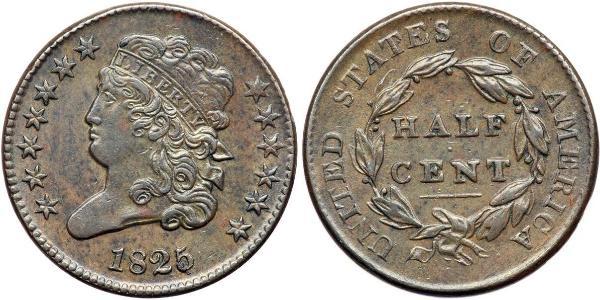 1/2 Цент США (1776 - ) Медь 