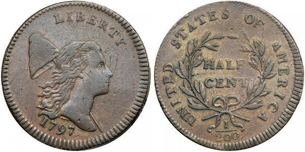 1/2 Цент США (1776 - ) Медь 