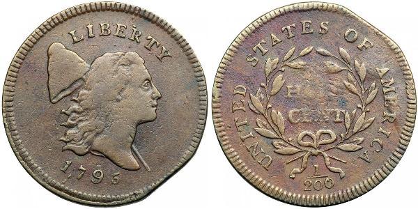 1/2 Цент США (1776 - ) Медь 