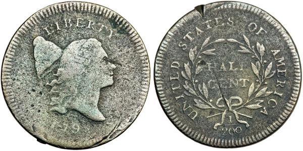 1/2 Цент США (1776 - ) Медь 