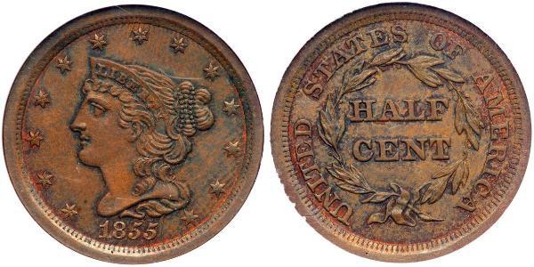 1/2 Цент США (1776 - ) Медь 