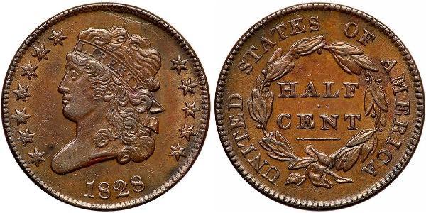 1/2 Цент США (1776 - ) Медь 