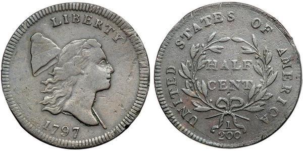 1/2 Цент США (1776 - ) Медь 
