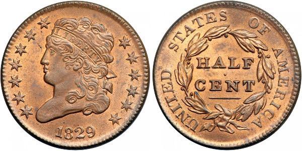 1/2 Цент США (1776 - ) Медь 