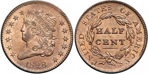 1/2 Цент США (1776 - ) Медь 