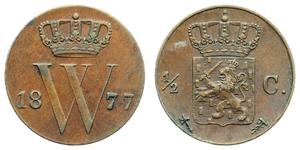 1/2 Цент Королівство Нідерланди (1815 - ) Мідь Віллем III
