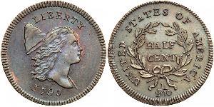 1/2 Цент США (1776 - ) Мідь 