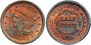 1/2 Цент США (1776 - ) Мідь 