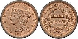 1/2 Цент США (1776 - ) Мідь 