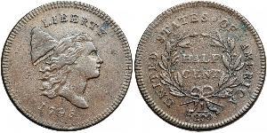 1/2 Цент США (1776 - ) Мідь 