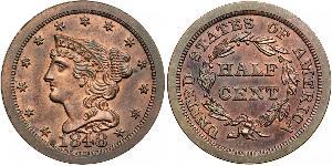 1/2 Цент США (1776 - ) Мідь 