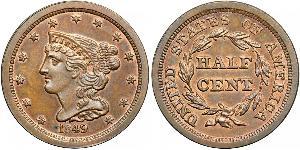 1/2 Цент США (1776 - ) Мідь 
