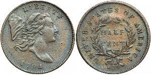 1/2 Цент США (1776 - ) Мідь 