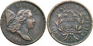 1/2 Цент США (1776 - ) Мідь 