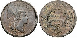 1/2 Цент США (1776 - ) Мідь 
