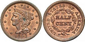 1/2 Цент США (1776 - ) Мідь 